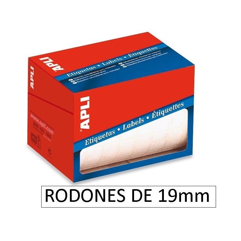 4000-ETIQUETES RODONES 19 BLANQUES