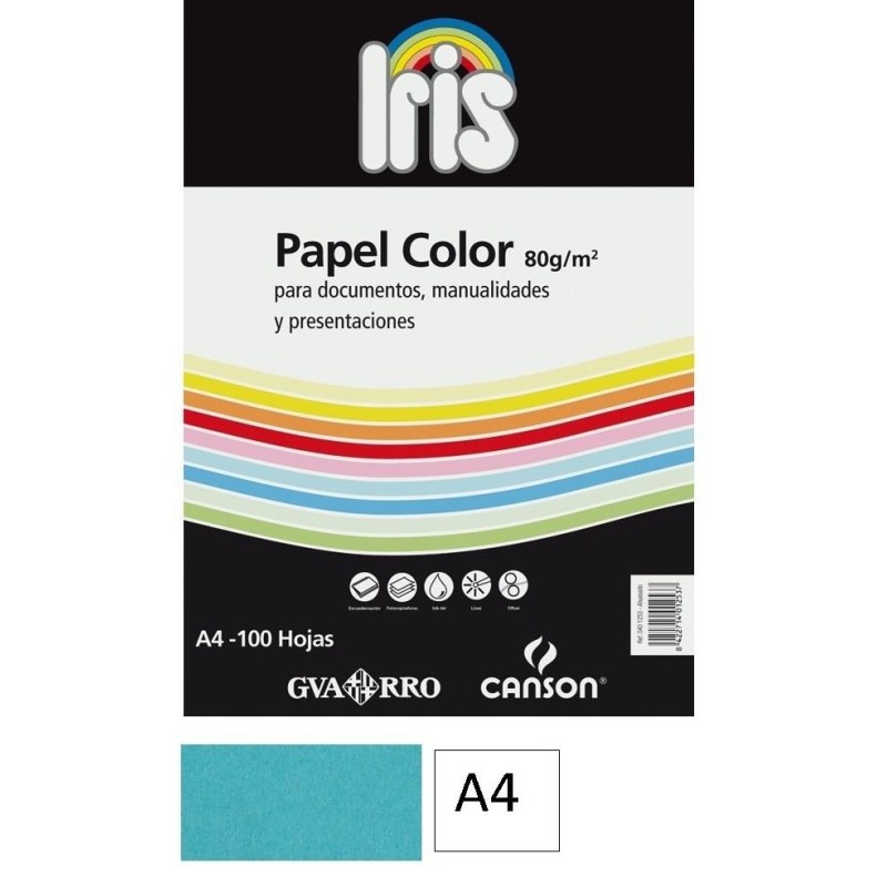 100-PAPER DIN A4 80GRS REPRO BLAU TURQUESA (5