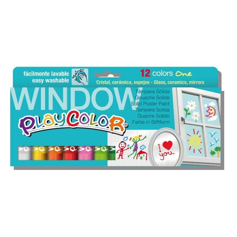 12-TEMPERA SOLIDA PLAYCOLOR WINDOWS ONE