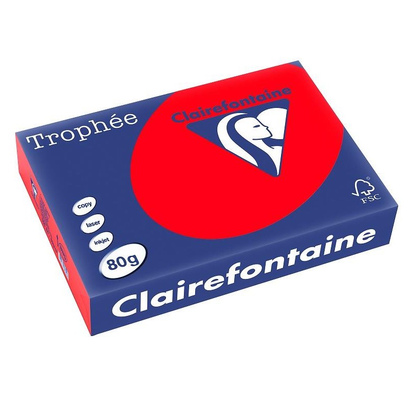 500-FULLS A4 TROPHEE 80GRS VERMELL CORAL