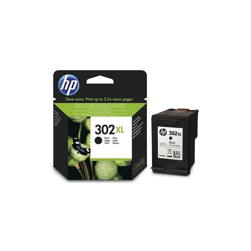 1-INK-JET ORIGINAL HP F6U68AE 302XL NEGRE