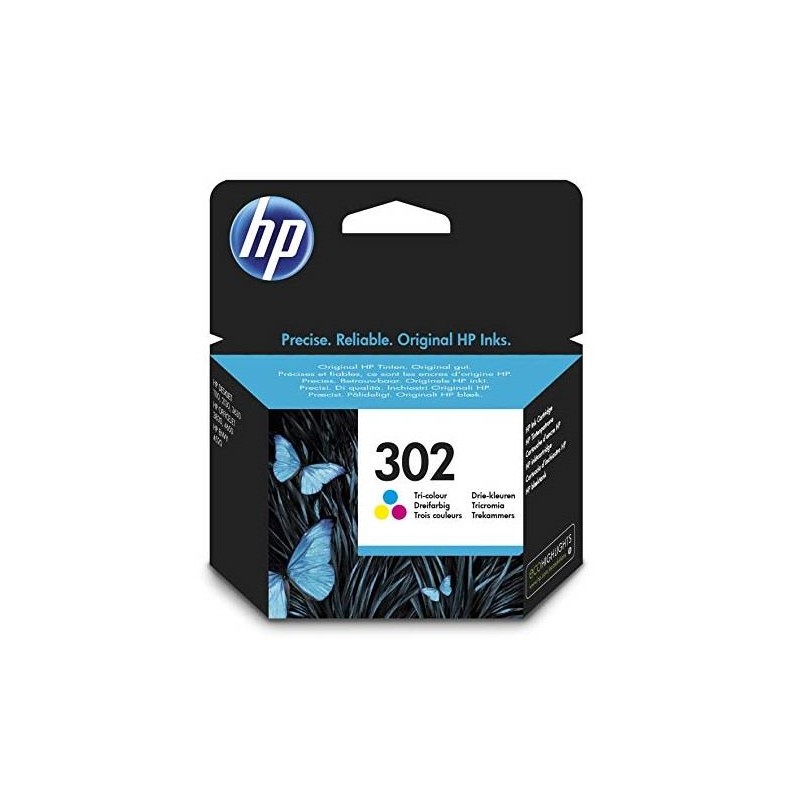 1-INK-JET ORIGINAL HP F6U65AE 302 TRICOLOR