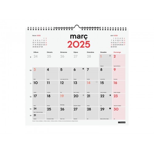 2025-CALENDARI PARET ESCRIURE L CATALA