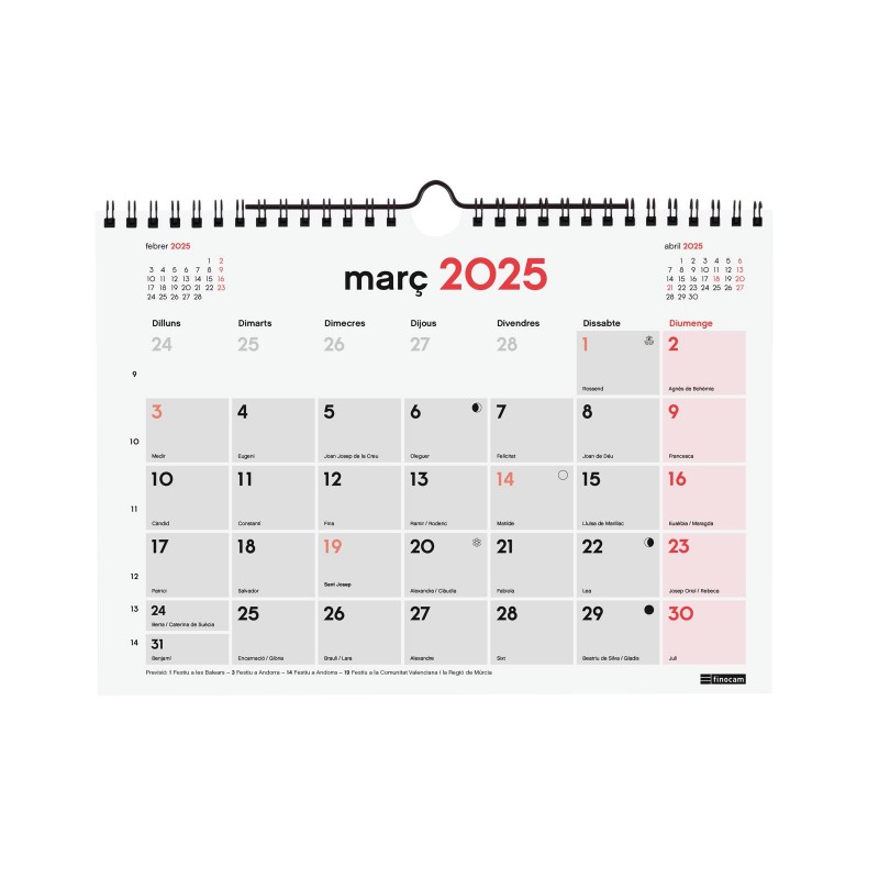 2025-CALENDARI PARET ESCRIURE S CATALA